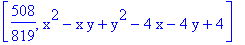 [508/819, x^2-x*y+y^2-4*x-4*y+4]